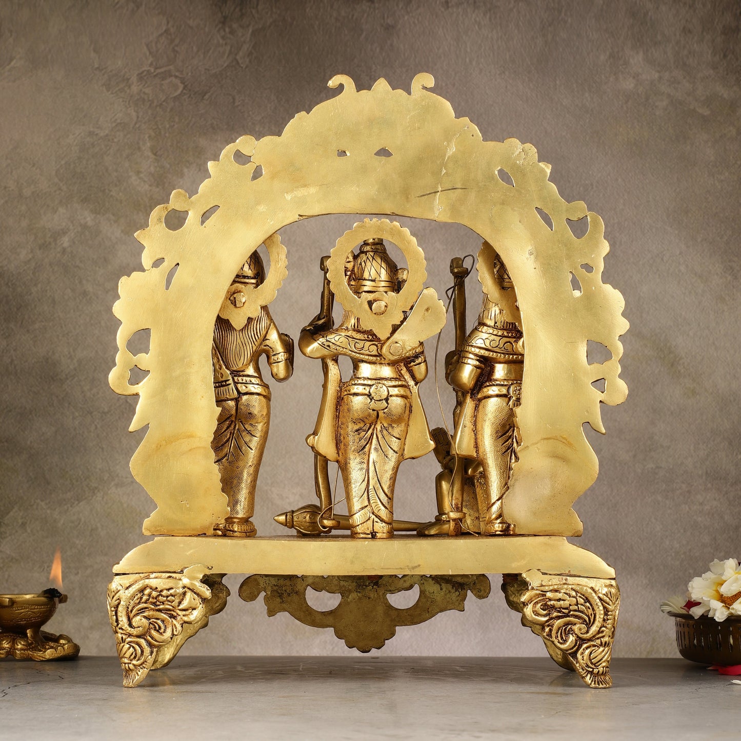 Brass Superfine Ram Darbar - Majestic 13-Inch Sculpture