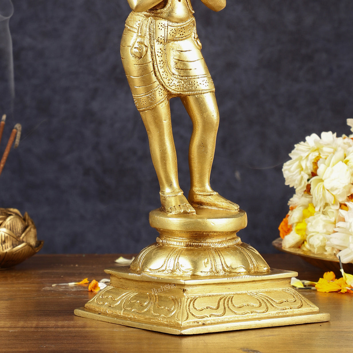 Brass Hanuman in Namaskaram anjali Mudra Statue 12 inch