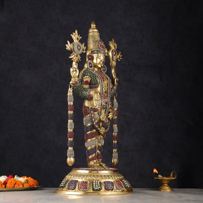 Brass Lord Tirupati Balaji Venkateshwara Swamy idol | 24 inch