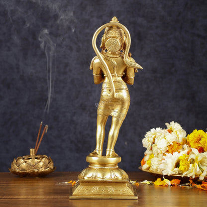 Brass Hanuman in Namaskaram anjali Mudra Statue 12 inch