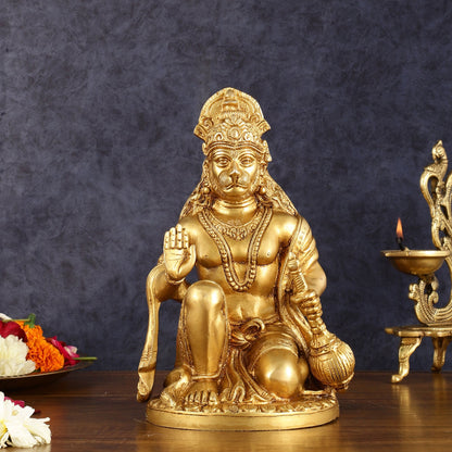 Pure Brass Lord Hanuman idol 9 inch