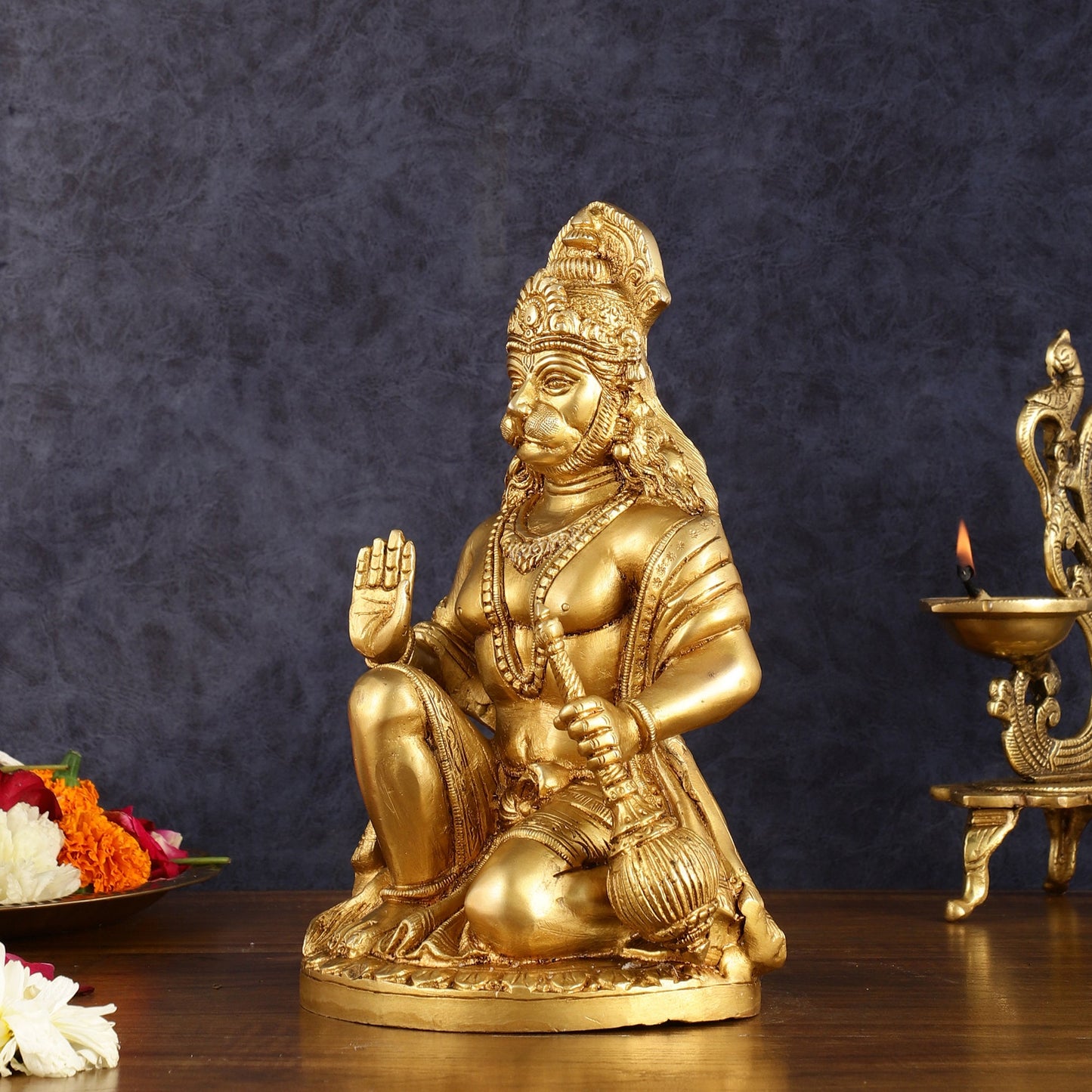 Pure Brass Lord Hanuman idol 9 inch
