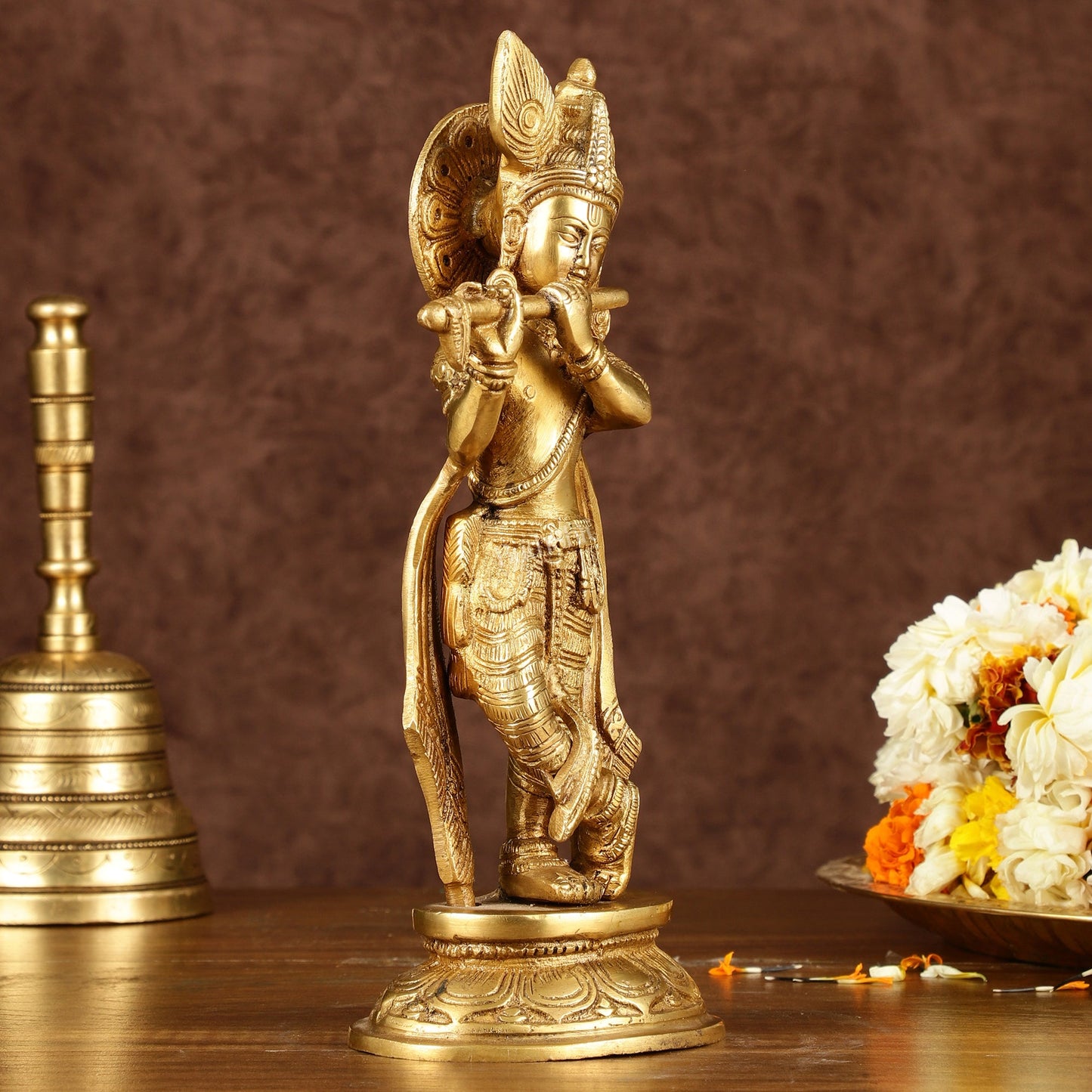 Murlidhari Krishna Idol 9.5" antique finish