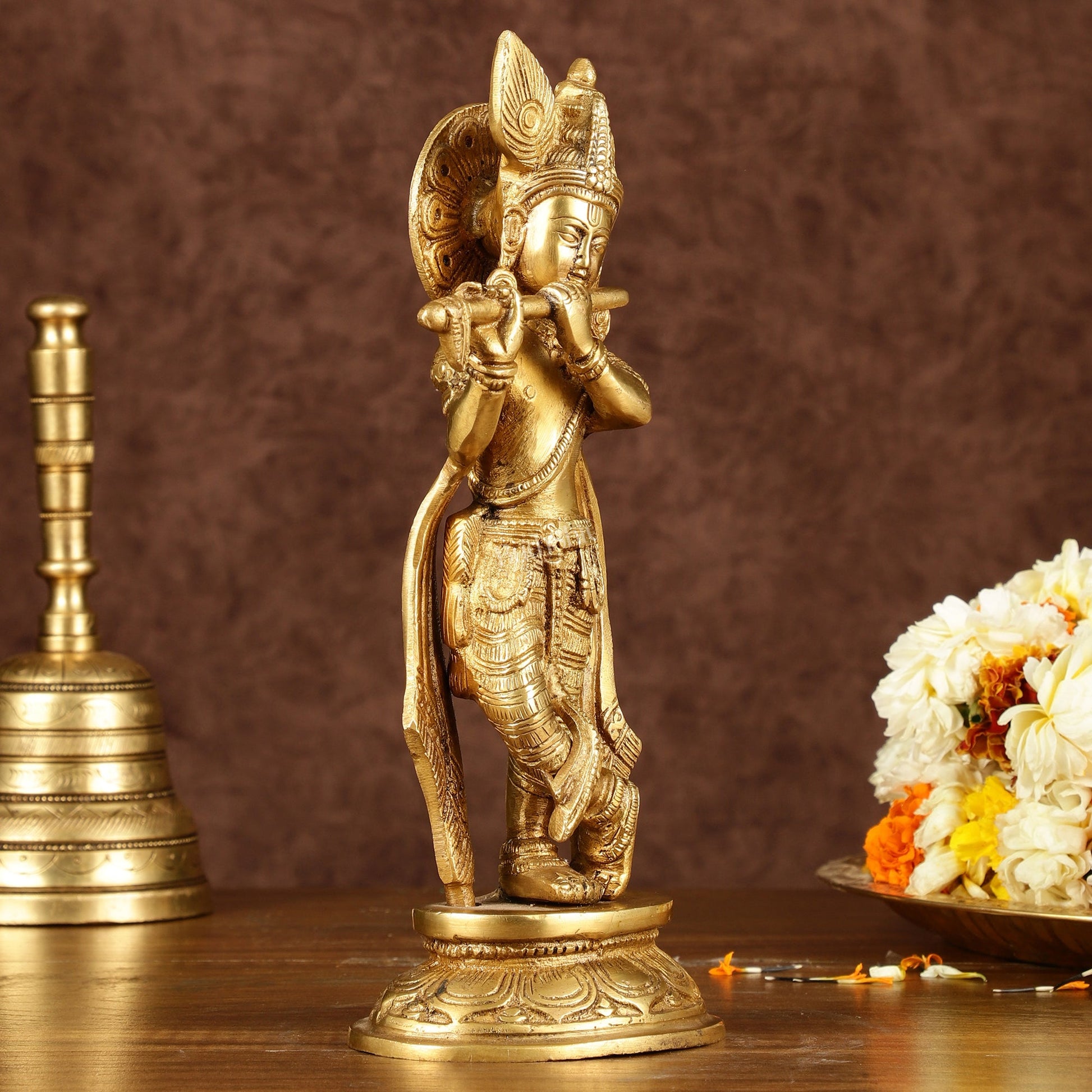 Murlidhari Krishna Idol 9.5" antique finish
