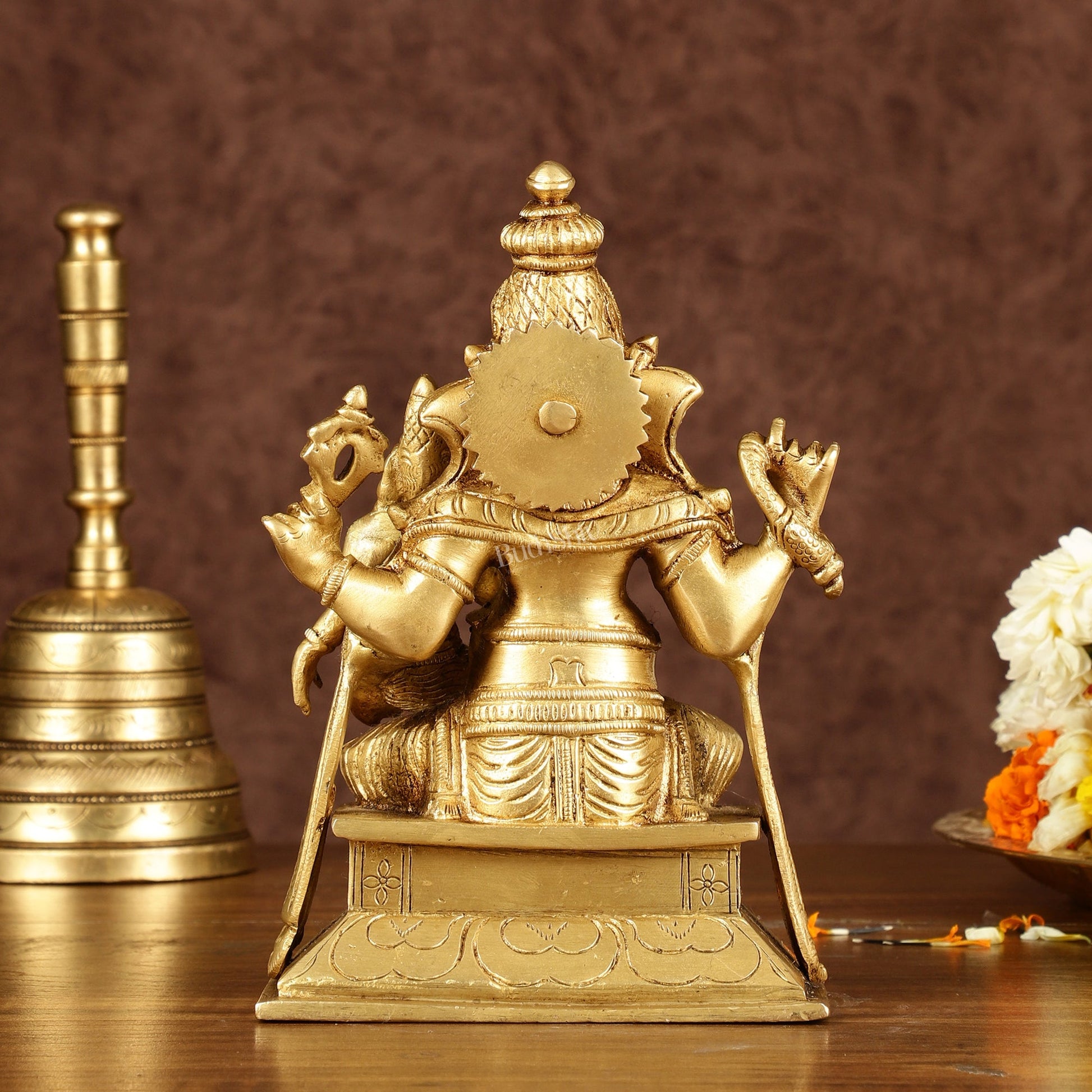 Brass Siddhi Ganesha Uchista Ganapati Murti | Height: 7 inch