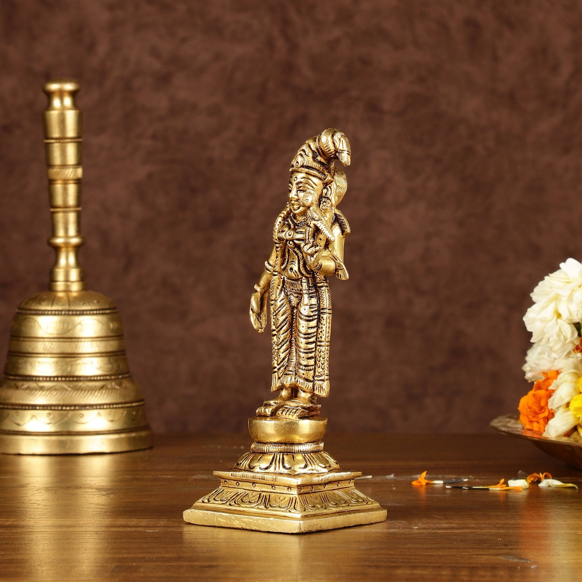 Exquisite Brass Superfine Goddess Andal/godadevi Statue | 6" Height |