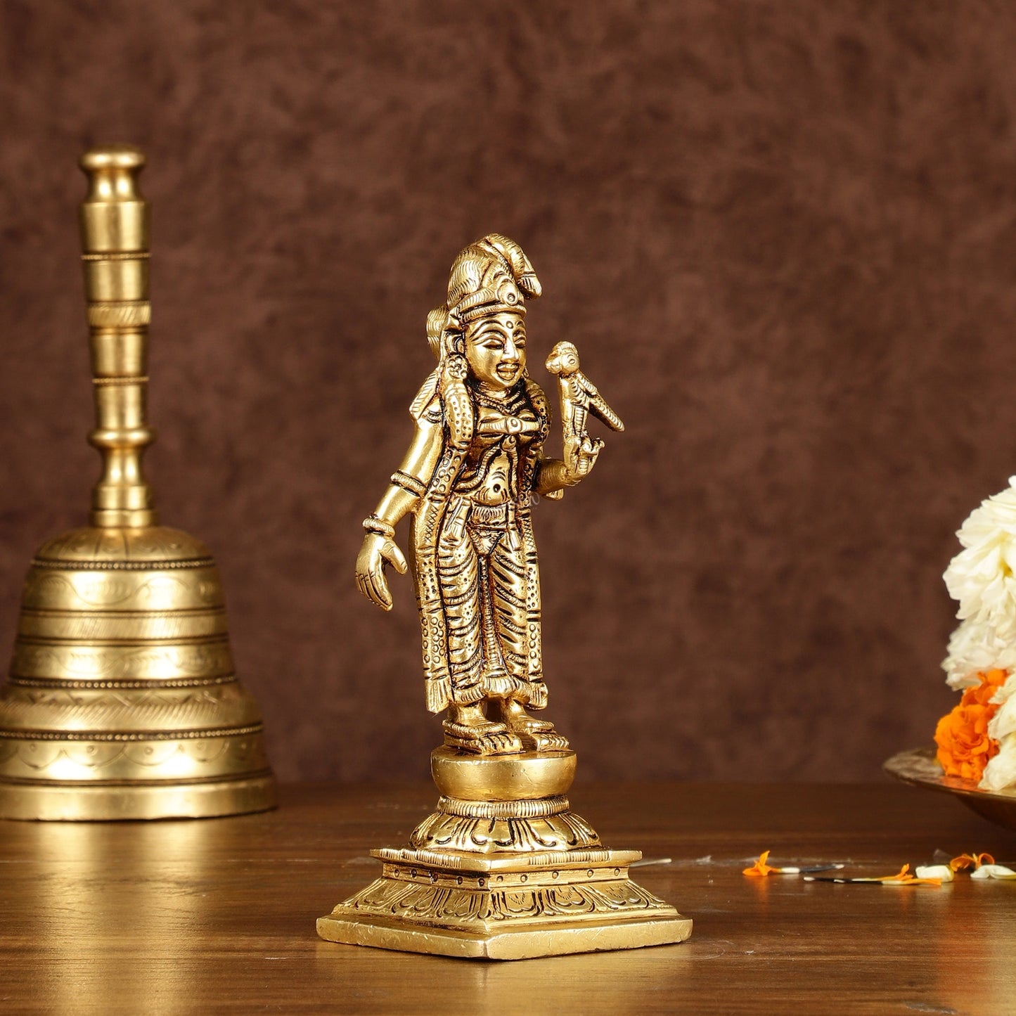 Exquisite Brass Superfine Goddess Andal/godadevi Statue | 6" Height |