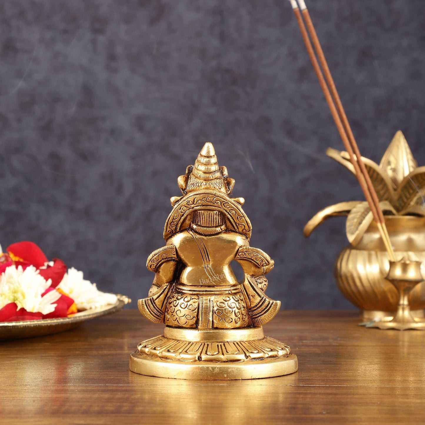 Brass Superfine Lord Kubera Idol - 4.5" Height