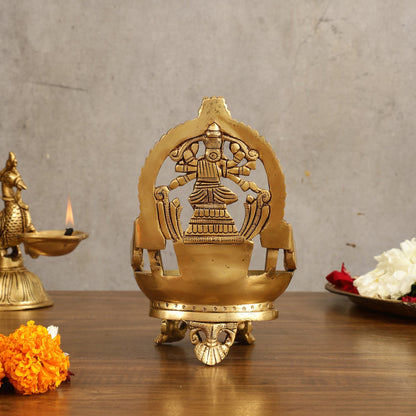 Superfine Brass Varahi Vilakku Oil Lamp Diya 7 inch