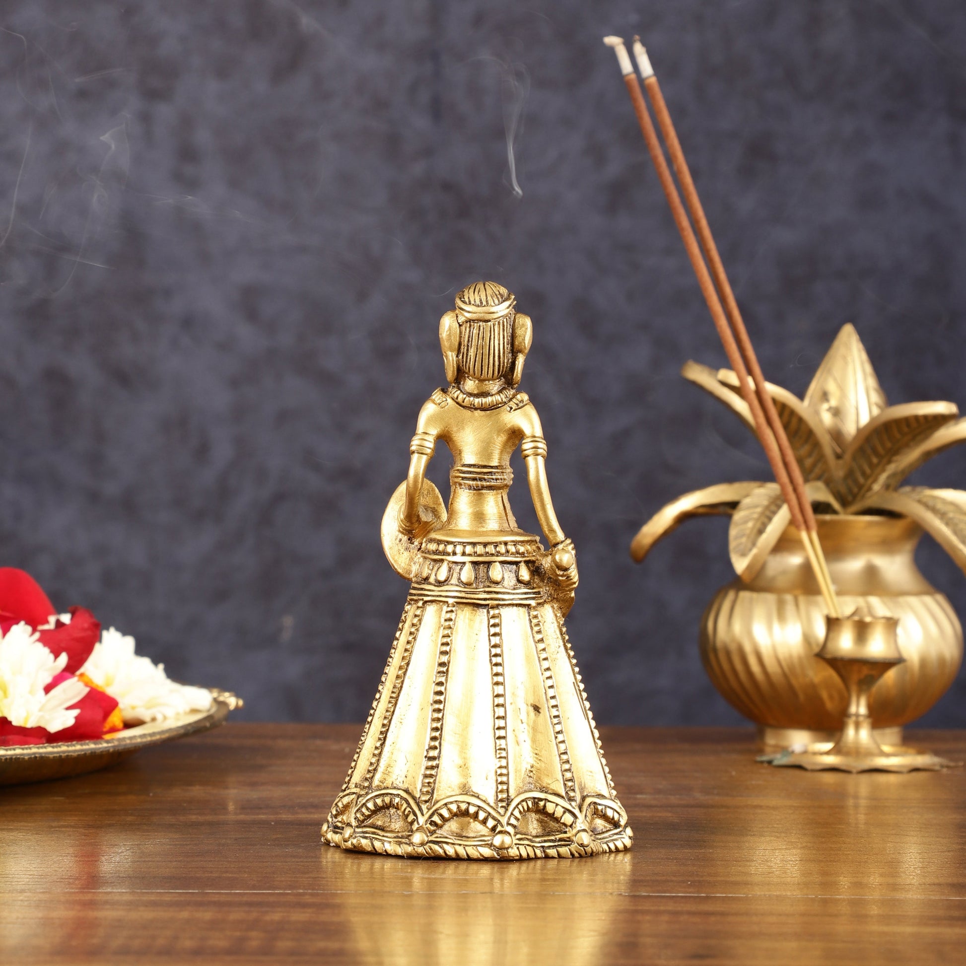 Pure Brass Unique Tribal Bell - 5.5" Height