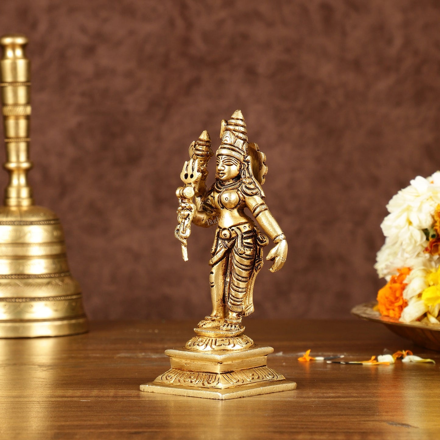 Brass Small Ardhanarishwara Shiv Shakti Idol | Height: 5 inch