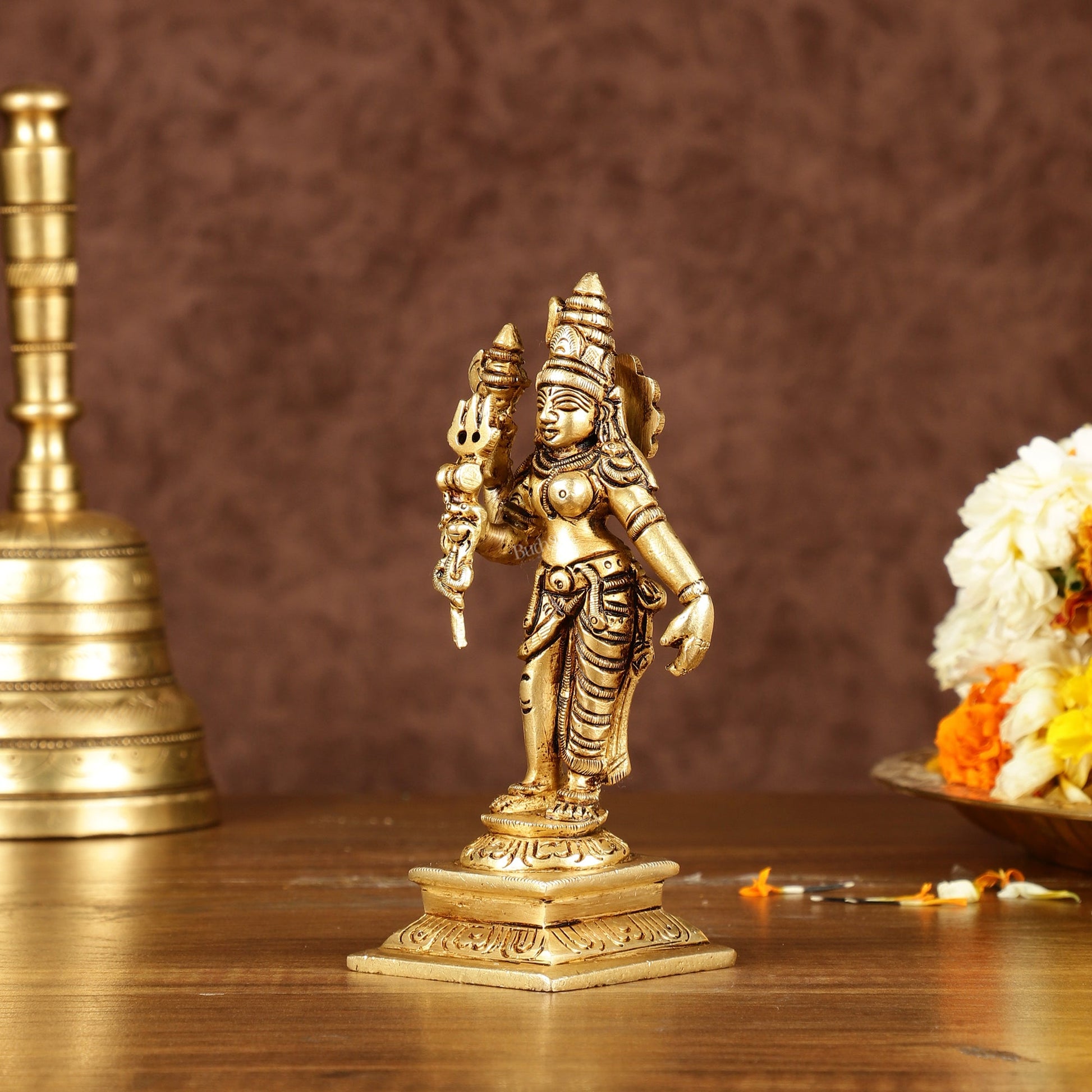 Brass Small Ardhanarishwara Shiv Shakti Idol | Height: 5 inch