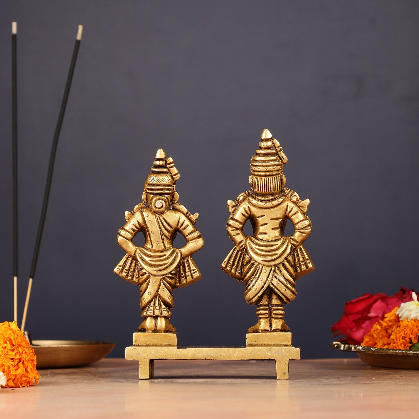 Pure Brass Vitthal Rukmani Idol 5"