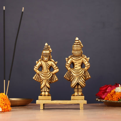 Pure Brass Vitthal Rukmani Idol 5"