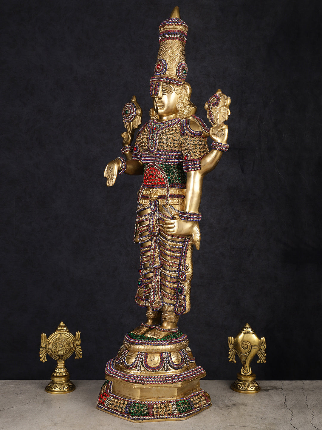 Divine Pure Brass Tirupati Balaji Idol 33"