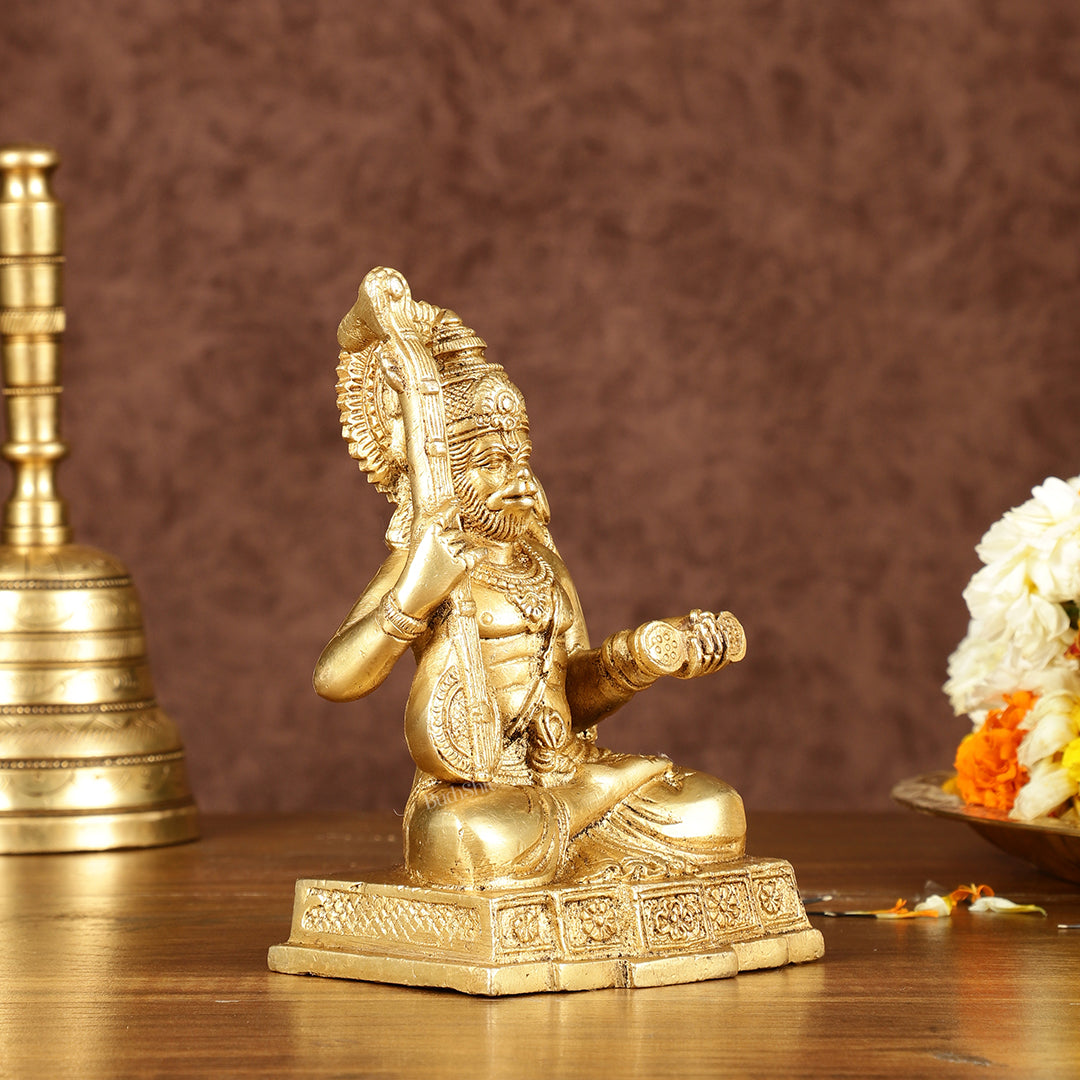 Unique Brass Bhajan Hanuman Idol | Height: 5.5 inch