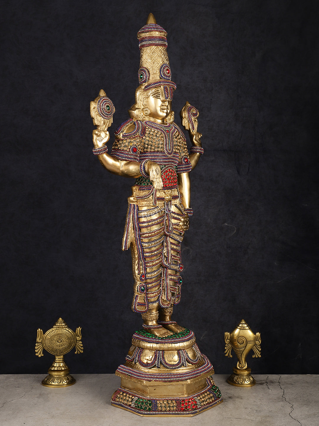 Divine Pure Brass Tirupati Balaji Idol 33"