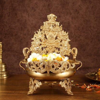 Pure Brass Urli Bowl Antique Style | 12 inch