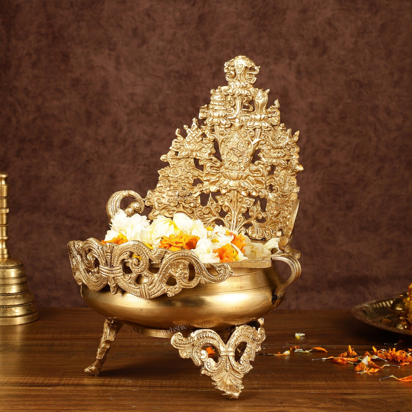 Pure Brass Urli Bowl Antique Style | 12 inch