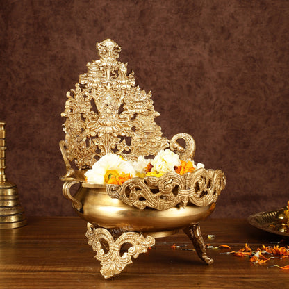 Pure Brass Urli Bowl Antique Style | 12 inch