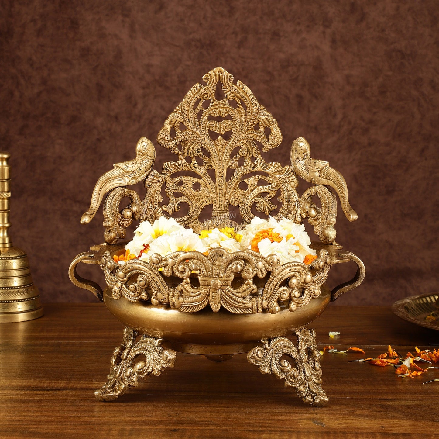 Unique Brass Urli Bowl | Height: 10 inch