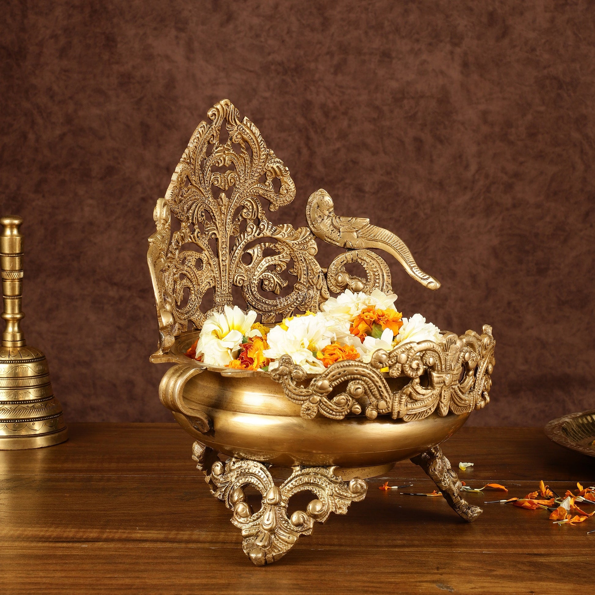 Unique Brass Urli Bowl | Height: 10 inch