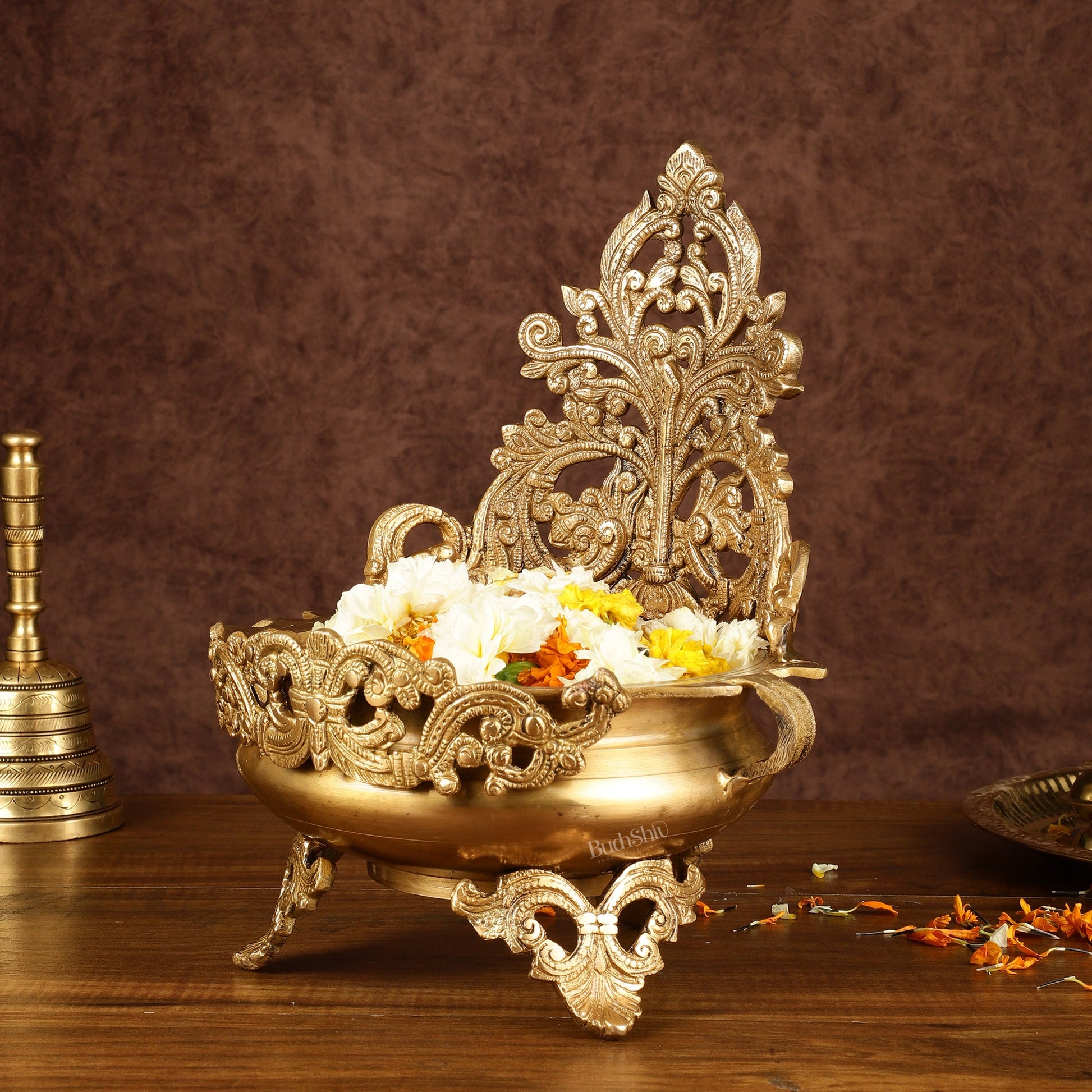 Elegant Brass Urli Bowl | Height: 12 inch