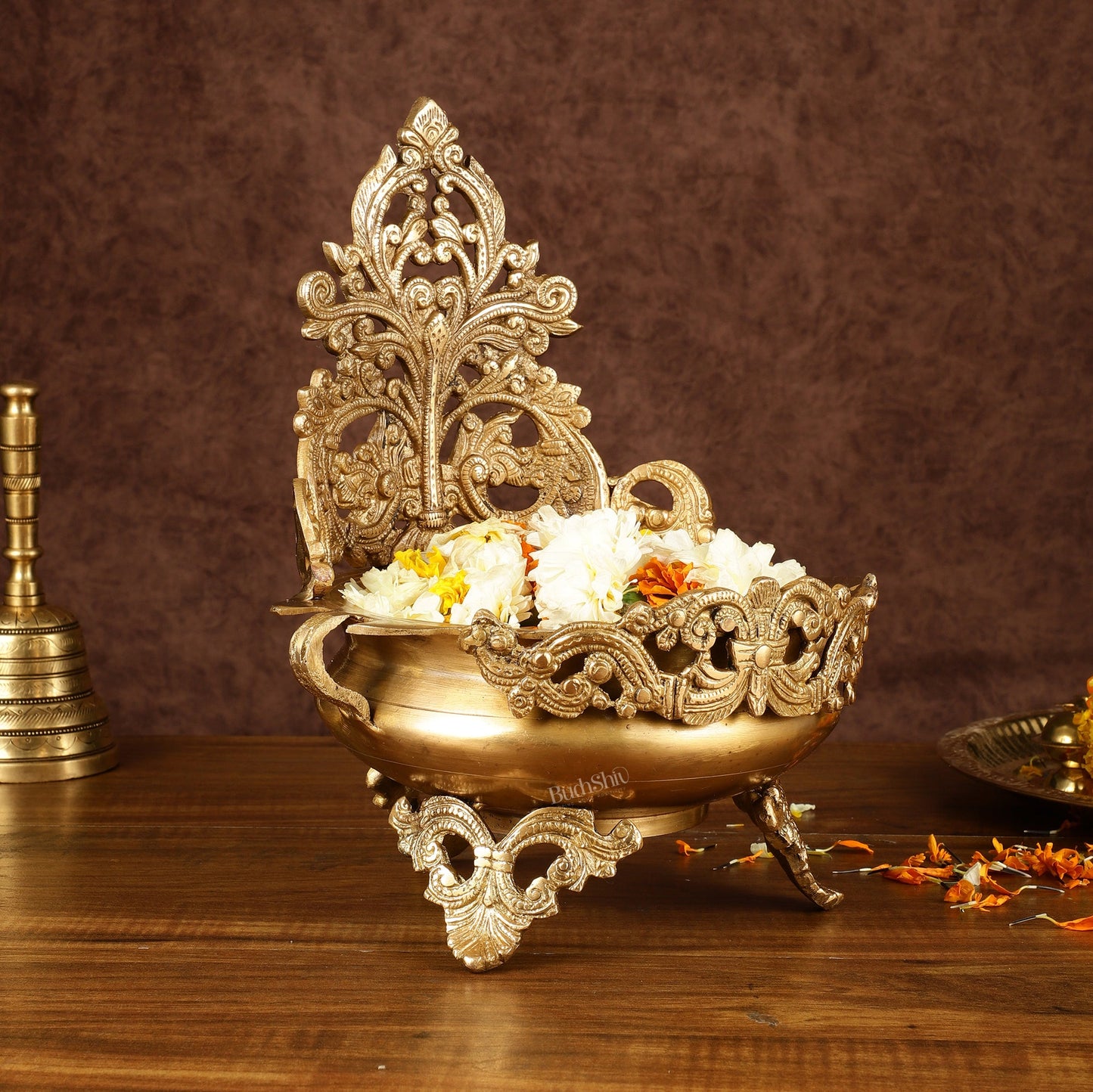 Elegant Brass Urli Bowl | Height: 12 inch