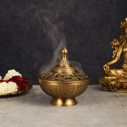 Brass Loban Daan Dhoop Daani 6"