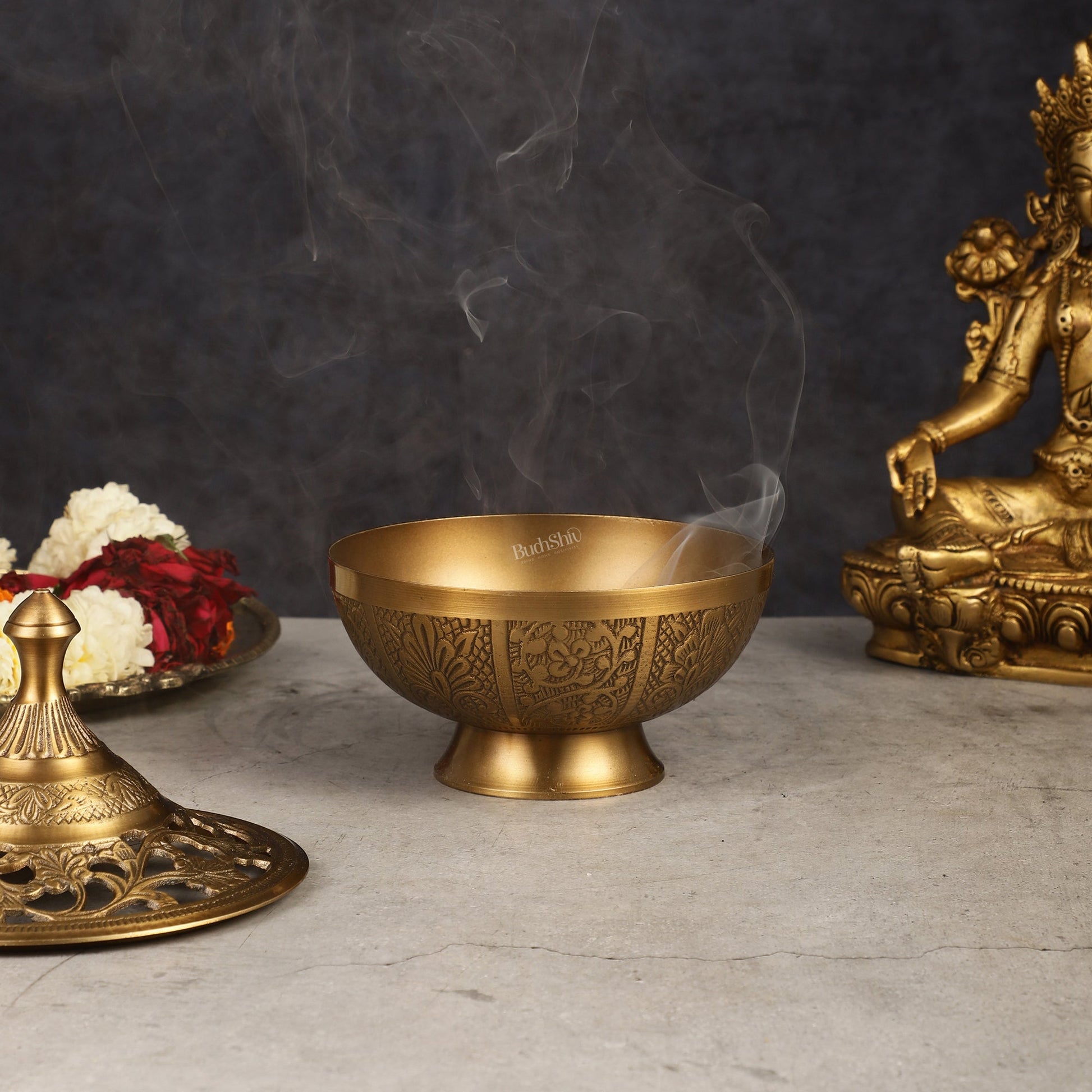 Brass Loban Daan Dhoop Daani 6"