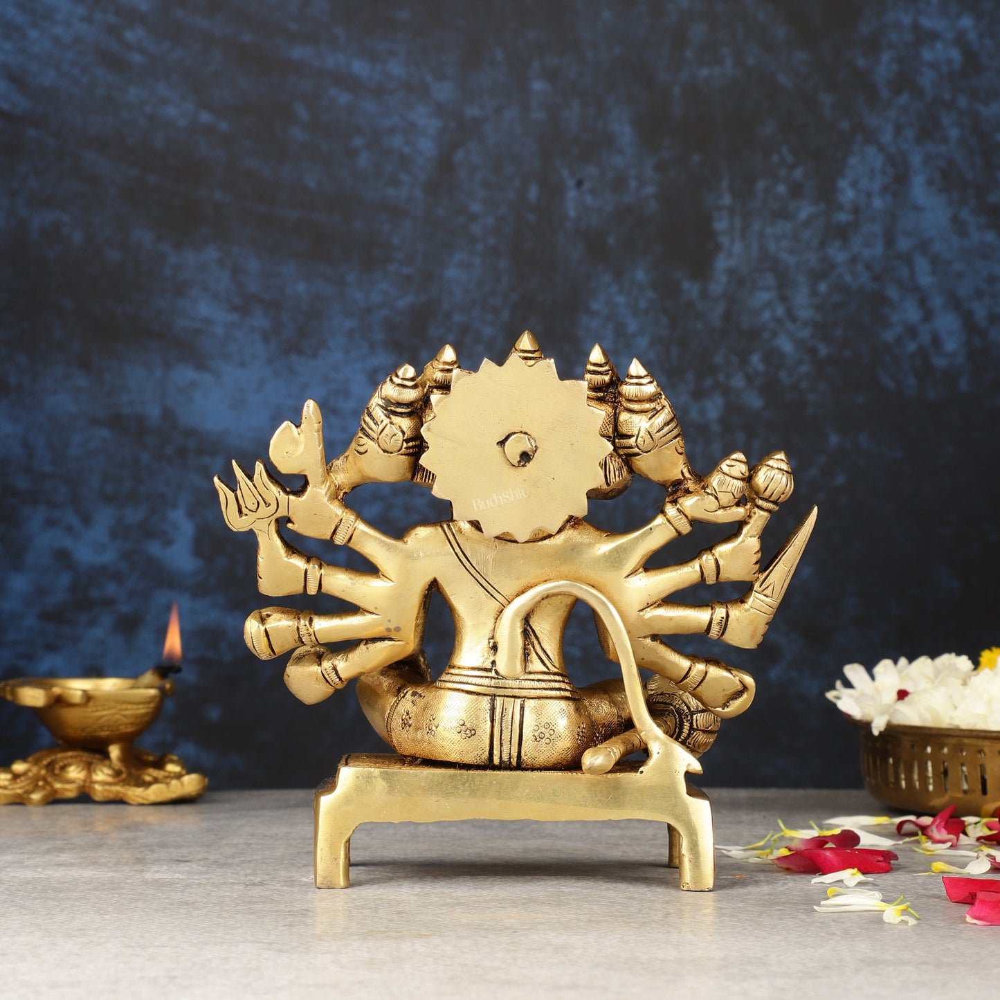 Pure Brass Panchmukhi Hanuman Idol - Superfine 6.5"