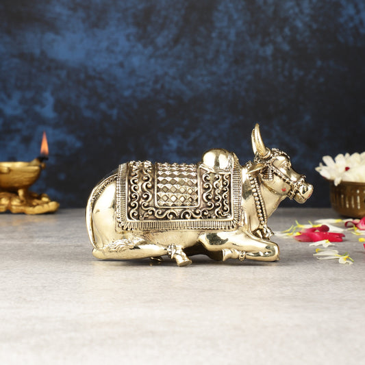 Brass Superfine Nandi Idol - 5.5"