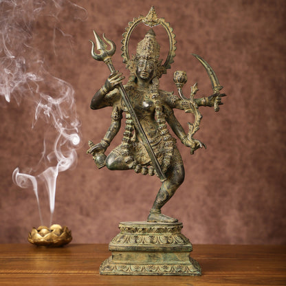 Indonesian Bronze Rare Dancing Mahakali Ma Statue | Height: 16.5 inch