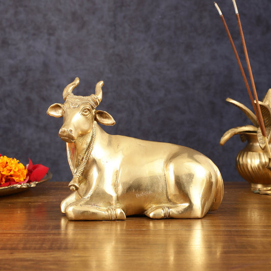 Pure Brass Sitting nandi Idol | 5.5"