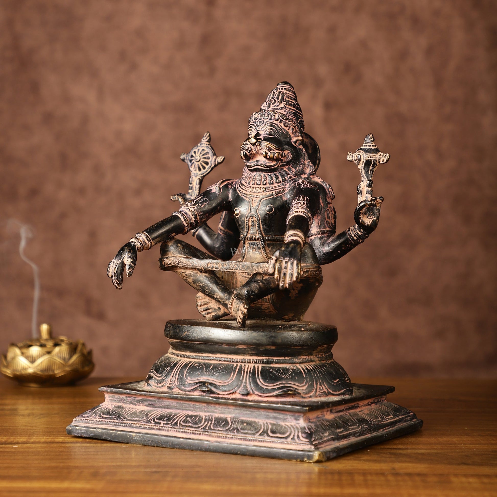 Brass Yog Narasimha swamy Statue 11"