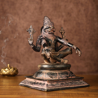 Brass Yog Narasimha swamy Statue 11"