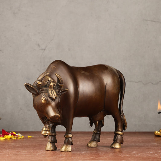 Brass Standing Cow Idol - 5.5 inch