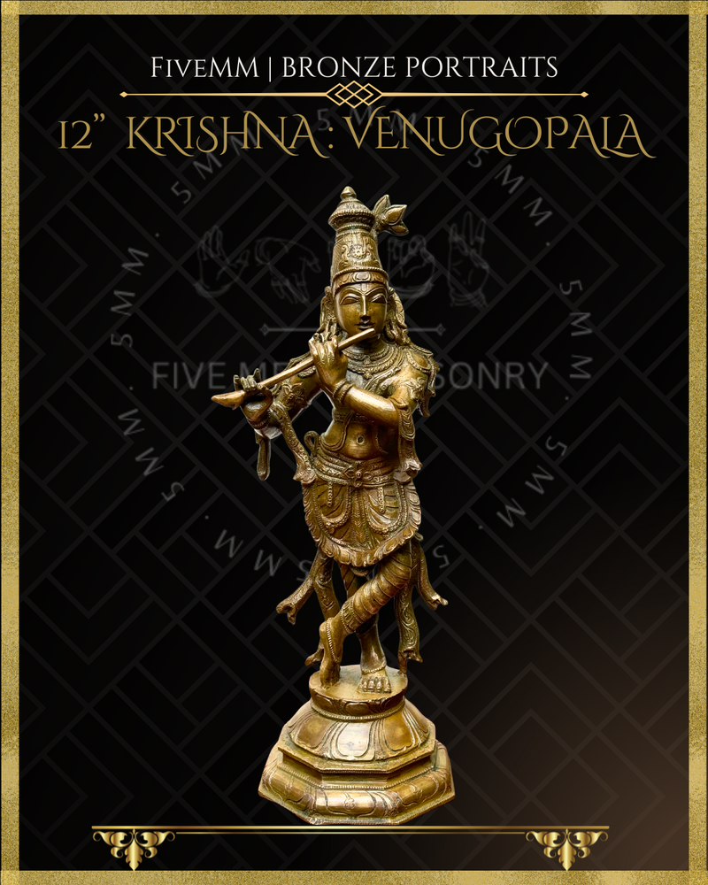 Krishna as Venugopala Panchaloha Bronze Icon - 12"