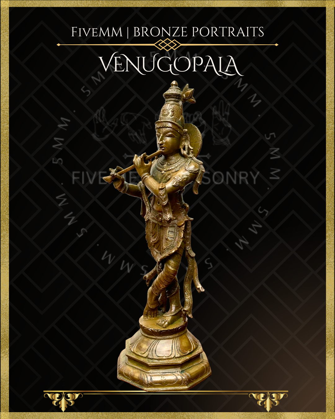 Krishna as Venugopala Panchaloha Bronze Icon - 12"
