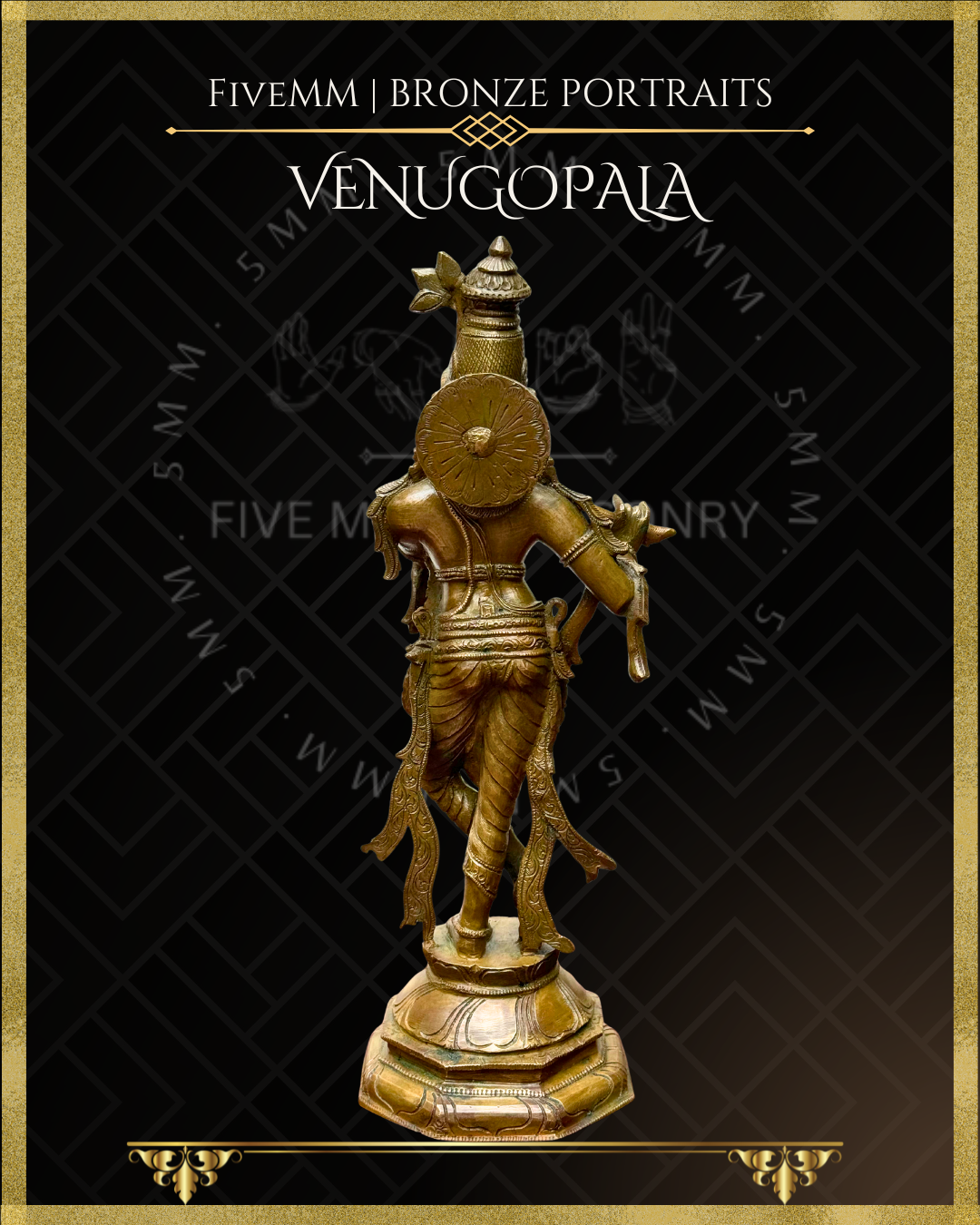 Krishna as Venugopala Panchaloha Bronze Icon - 12"