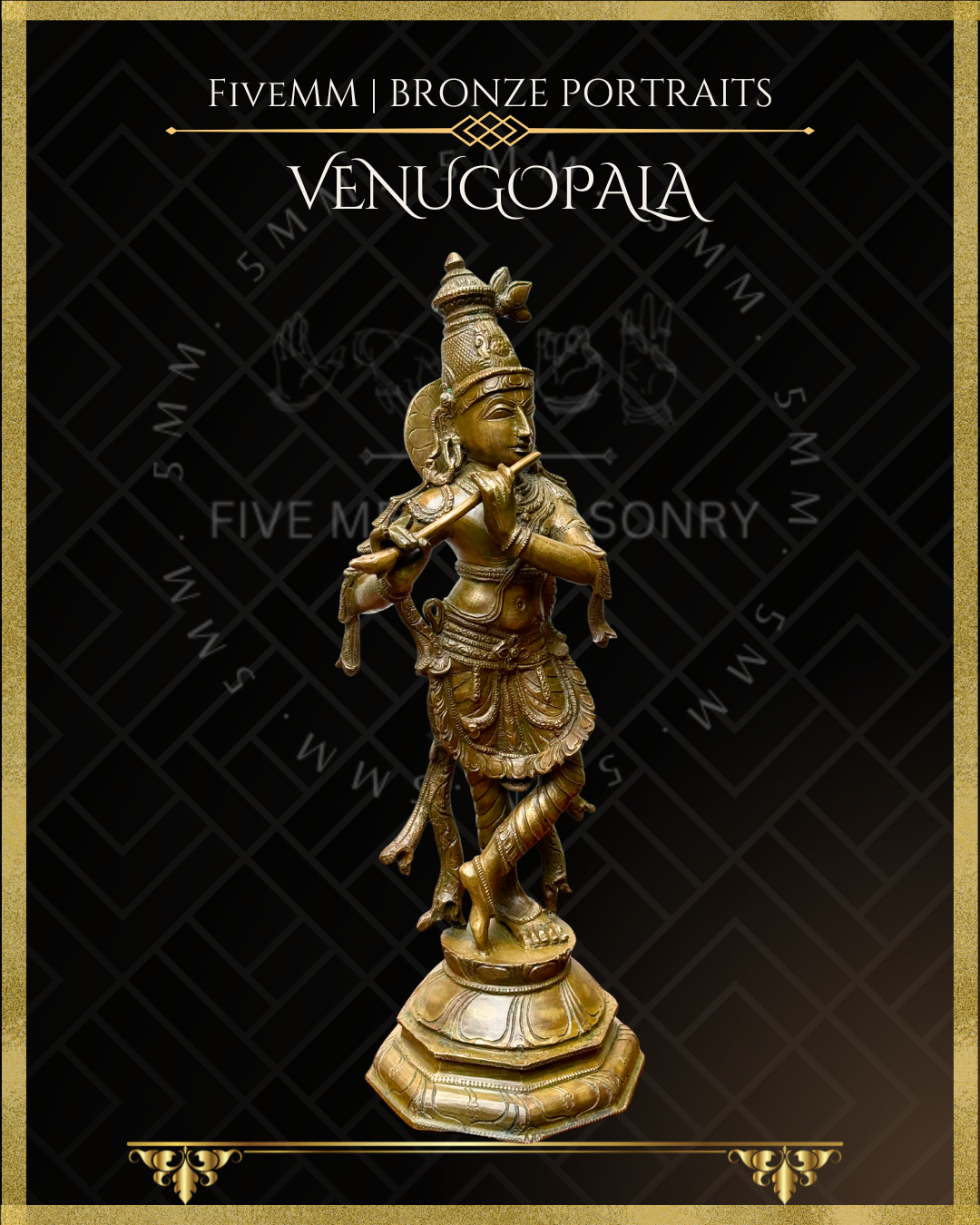 Krishna as Venugopala Panchaloha Bronze Icon - 12"