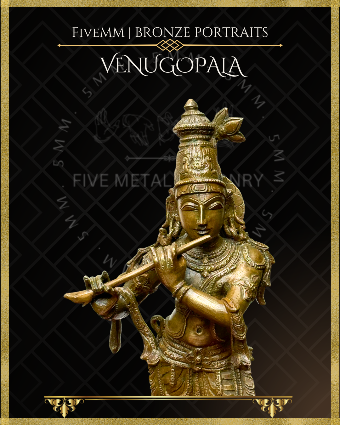 Krishna as Venugopala Panchaloha Bronze Icon - 12"