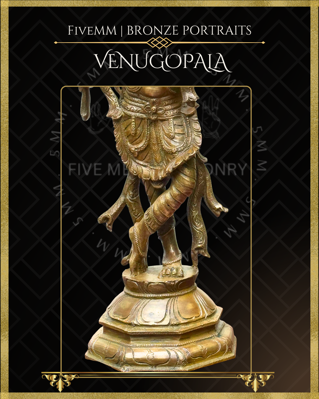 Krishna as Venugopala Panchaloha Bronze Icon - 12"
