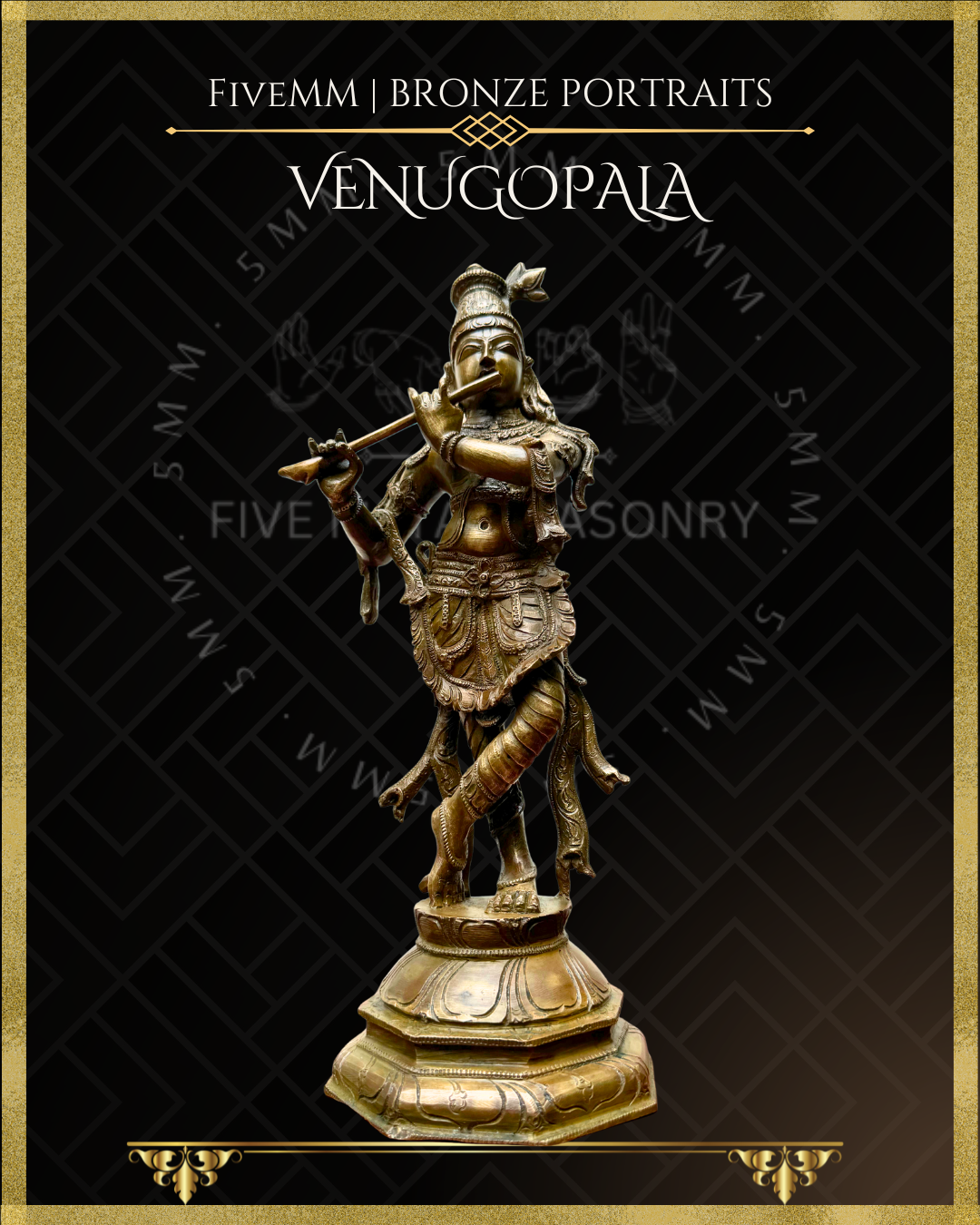 Krishna as Venugopala Panchaloha Bronze Icon - 12"