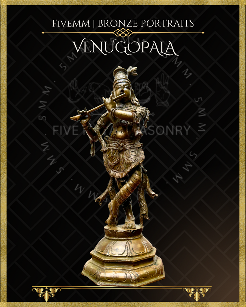 Krishna as Venugopala Panchaloha Bronze Icon - 12"