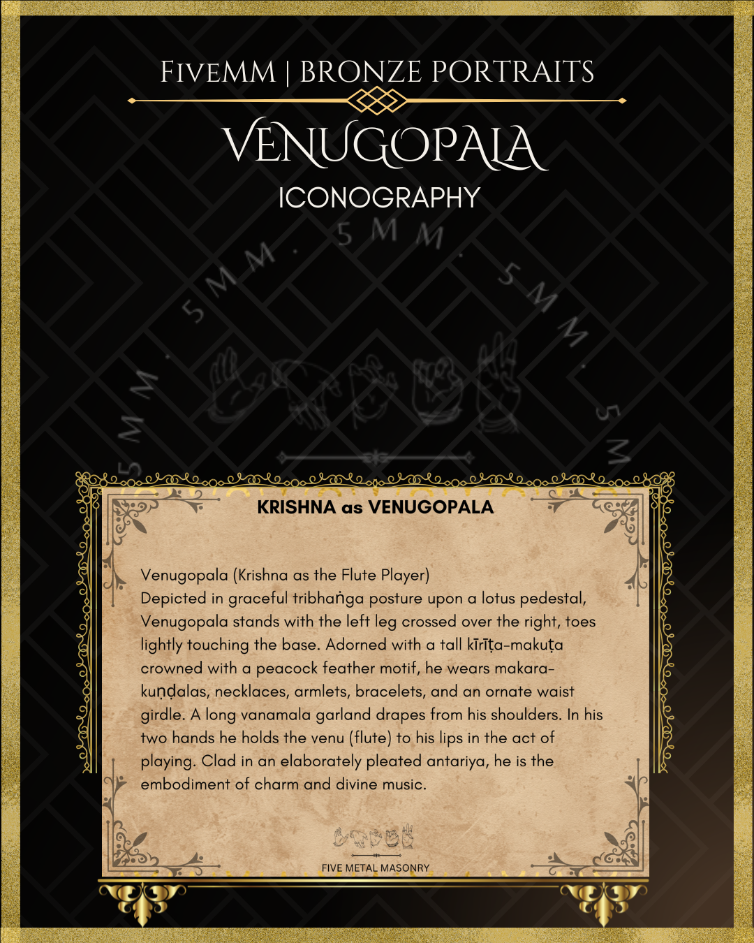 Krishna as Venugopala Panchaloha Bronze Icon - 12"