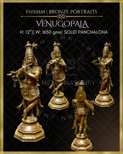 Krishna as Venugopala Panchaloha Bronze Icon - 12"