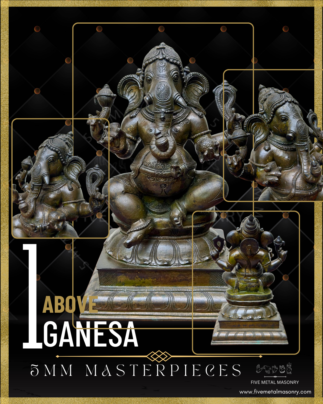 Ganesha Panchaloha Bronze Icon - 12"-  Masterpieces Collection