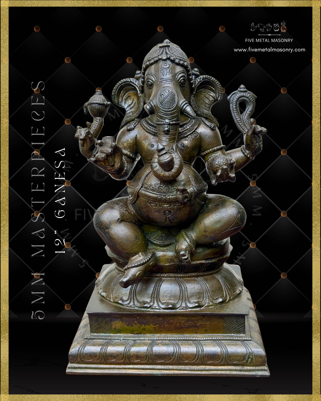 Ganesha Panchaloha Bronze Icon - 12"-  Masterpieces Collection