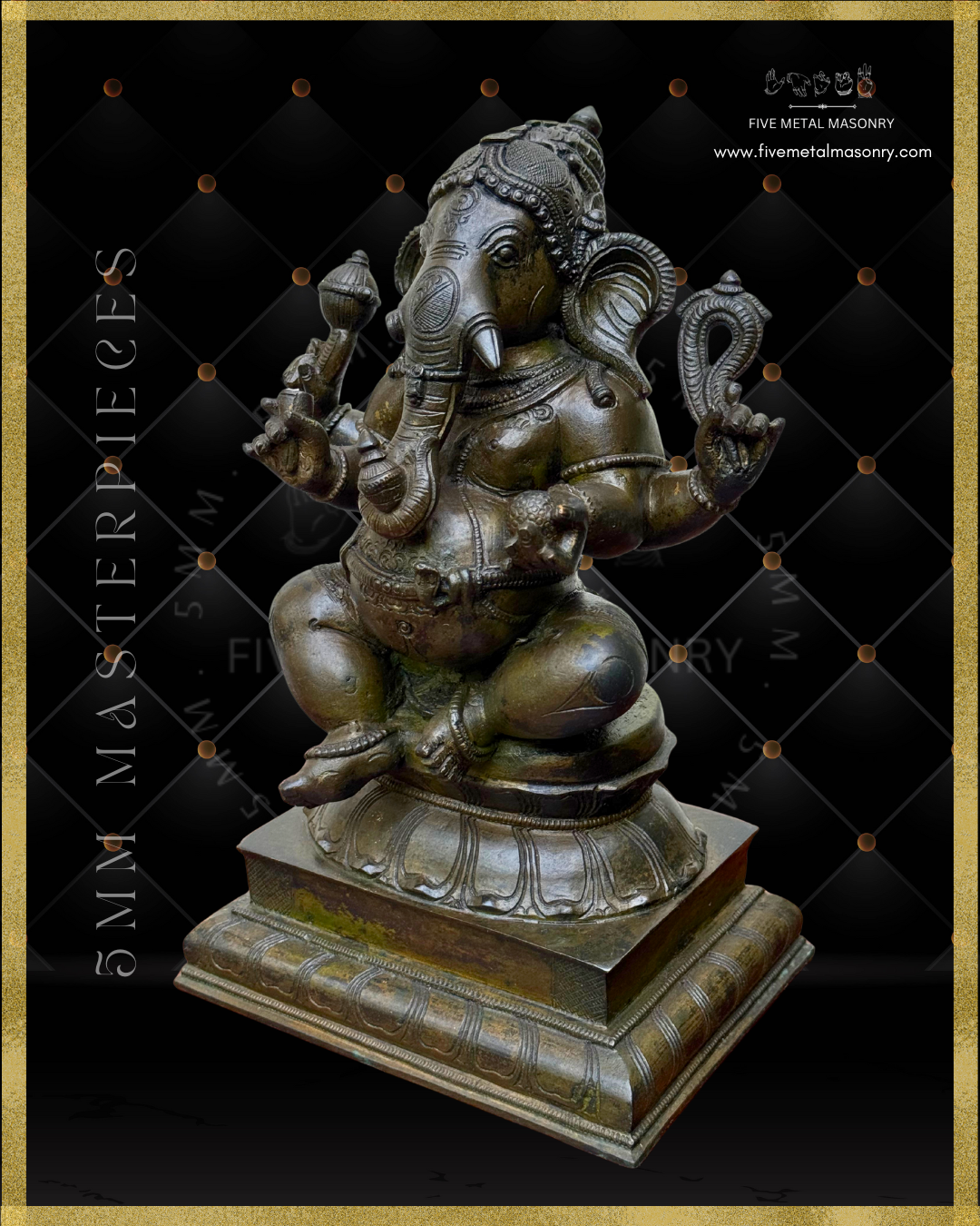 Ganesha Panchaloha Bronze Icon - 12"-  Masterpieces Collection